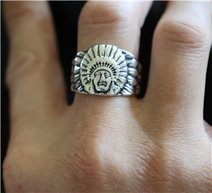 SST NATIVE AMERICAN CHIEF RING